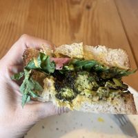 Sandwich inside   at Lone Pine Larder in Orcas Island