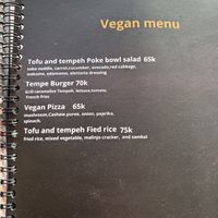 Vegan menu  at Elettaria in Ubud