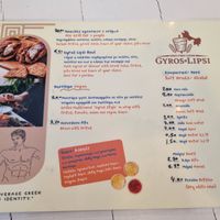 Menu at Gyros Lipsi in Chora