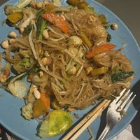Vegan pad Thai with vegetables   at Mama Pooh's Kitchen in Koh Phangan