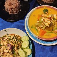 Larb tofu and massaman at Mama Pooh's Kitchen in Koh Phangan
