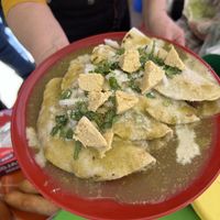 Green enchiladas   at Bonanza in Chihuahua