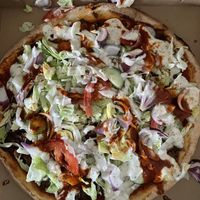 Kebabpizza at Veggokoket in Vasteras
