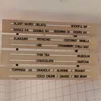 Menu at Suga Rays in Melbourne