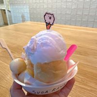 Coconut vanilla with bread & mochi💜💜  at Suga Rays in Melbourne