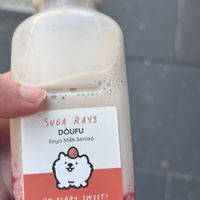 Strawberry doufu-soy milk with strawberry. Sweet but not overly so  at Suga Rays in Melbourne