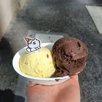 corn and chocolate gelato at Suga Rays in Melbourne