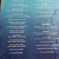 Menu at Pembrokeshire Promise in Wales