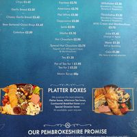 Menu 4 at Pembrokeshire Promise in Wales