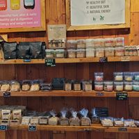 Superfood powders and vegetarian/vegan bread at Kreation Organic Juicery in El Segundo