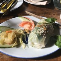 Fresh rice paper rolls at Maly Buddha in Prague