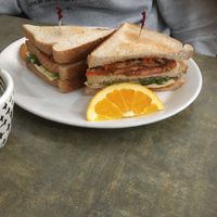 Veggie club house sandwich  at Friends and Neighbours Cafe in Edmonton