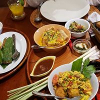 All the dishes come out together, rijsttafel style. at Bumbu Bali 1 in Nusa Dua