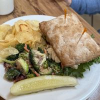 Vegan lobster roll on gf bread   at Veggie Life in Wells