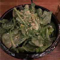 this spinch salad doesn't look much, but was honestly soooo good, I'm still dreaming about it! at Aiko in Berlin