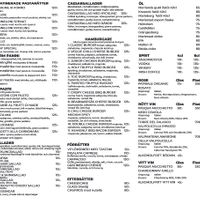 Menu as of July 2025  at Österskär Restaurang Och Pizzeria in Stockholms Län