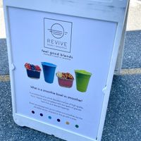 Sign   at Revive bowls + Smoothies in Washington