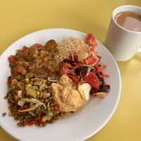 Lunch option of the day with a coffee  at Community Cafe in North London