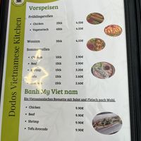 Menu 1  at Dodo's Vietnamese Kitchen in Salzburg