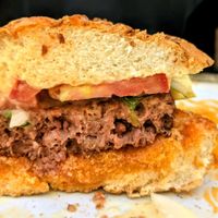 Vegan burger at La Verdulera in Cadiz