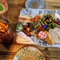 Drinks: Elizabeth and Lolita with Cheese platter at Bubita Bar in Barcelona