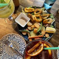  Sangria and tempura plate at Bubita Bar in Barcelona