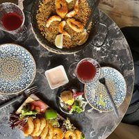 Whole meal  at Bubita Bar in Barcelona