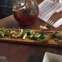 vegan shrimp and sangria  at Bubita Bar in Barcelona