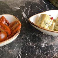 Marinated tofu with Tomatoes  at Bubita Bar in Barcelona