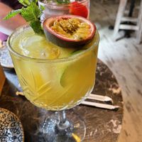 Non-alcoholic sangria with passion fruit  at Bubita Bar in Barcelona