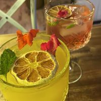 Cava and rose wine cocktails  at Bubita Bar in Barcelona