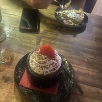 Crumble (with amazing cream!) and lemon&ginger tart  at Bubita Bar in Barcelona