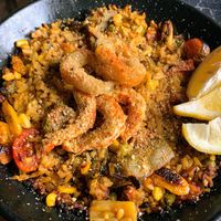 Seafood paella 🌱❤️  at Bubita Bar in Barcelona