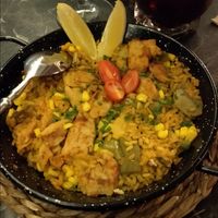 Paella con "pollo" #Veganuary at Bubita Bar in Barcelona