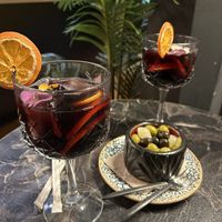 “Jessica” sangria and olives   at Bubita Bar in Barcelona