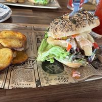 “Calamari” bagel  at Bubita Bar in Barcelona