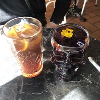 Sangria and a non-alcohol tea. Both great    at Bubita Bar in Barcelona