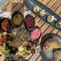 Hummus n crockets  at Bubita Bar in Barcelona