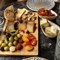 Vegan Cheese plate, Nut Tofu and Tomatoes   at Bubita Bar in Barcelona