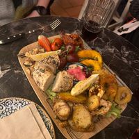 Fishy food board at Bubita Bar in Barcelona