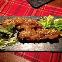 Tempeh skewers with caramelised onions (amazing!!) at Bubita Bar in Barcelona