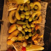 Vegan seafood platter at Bubita Bar in Barcelona