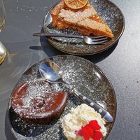 Coulant and ginger and lemon pie at Bubita Bar in Barcelona