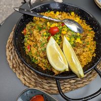 Chicken paella at Bubita Bar in Barcelona