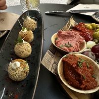 Porcini croquettes, bubita dips  at Bubita Bar in Barcelona