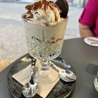 Strawberries and cream   at Bubita Bar in Barcelona