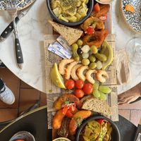 Seafood Board - outstanding flavors and option from “calamari” and “shrimp” to potatoes.   at Bubita Bar in Barcelona
