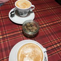 Café and hummus plate at Bubita Bar in Barcelona
