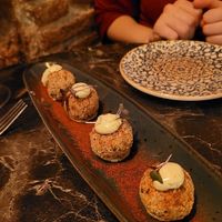 Mushroom croquettes. Alright presentation, I guess, but didn't stand out taste/texture wise. at Bubita Bar in Barcelona