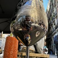 Metal stemware  at Bubita Bar in Barcelona